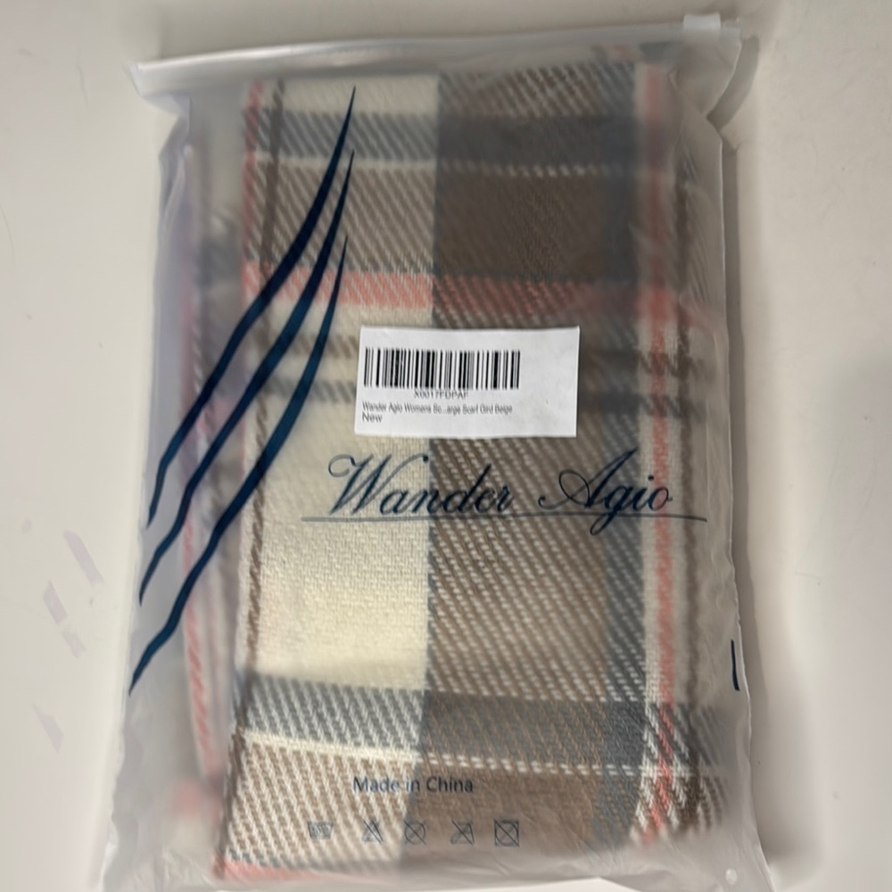 Wander Women's Plaid Scarf - Beige and Brown